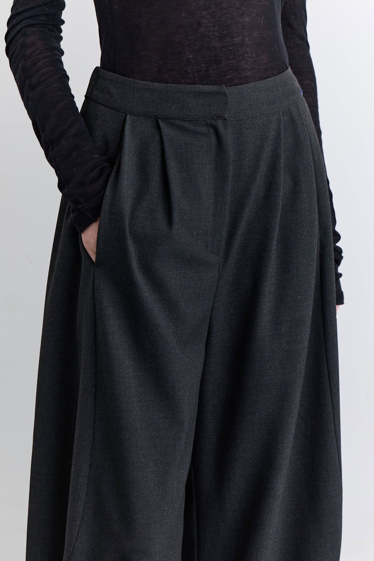 BALON FORMLU KUMAŞ PANTOLON ANTRASİT - 5