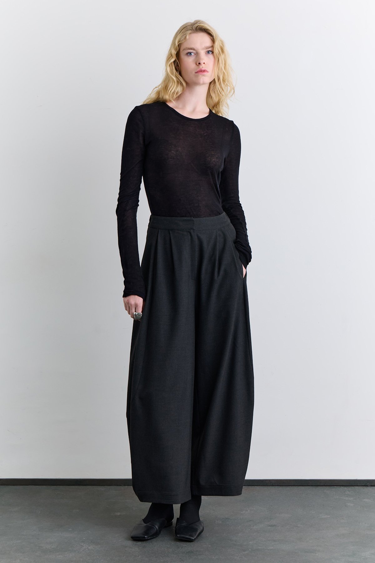 BALON FORMLU KUMAŞ PANTOLON ANTRASİT - 6