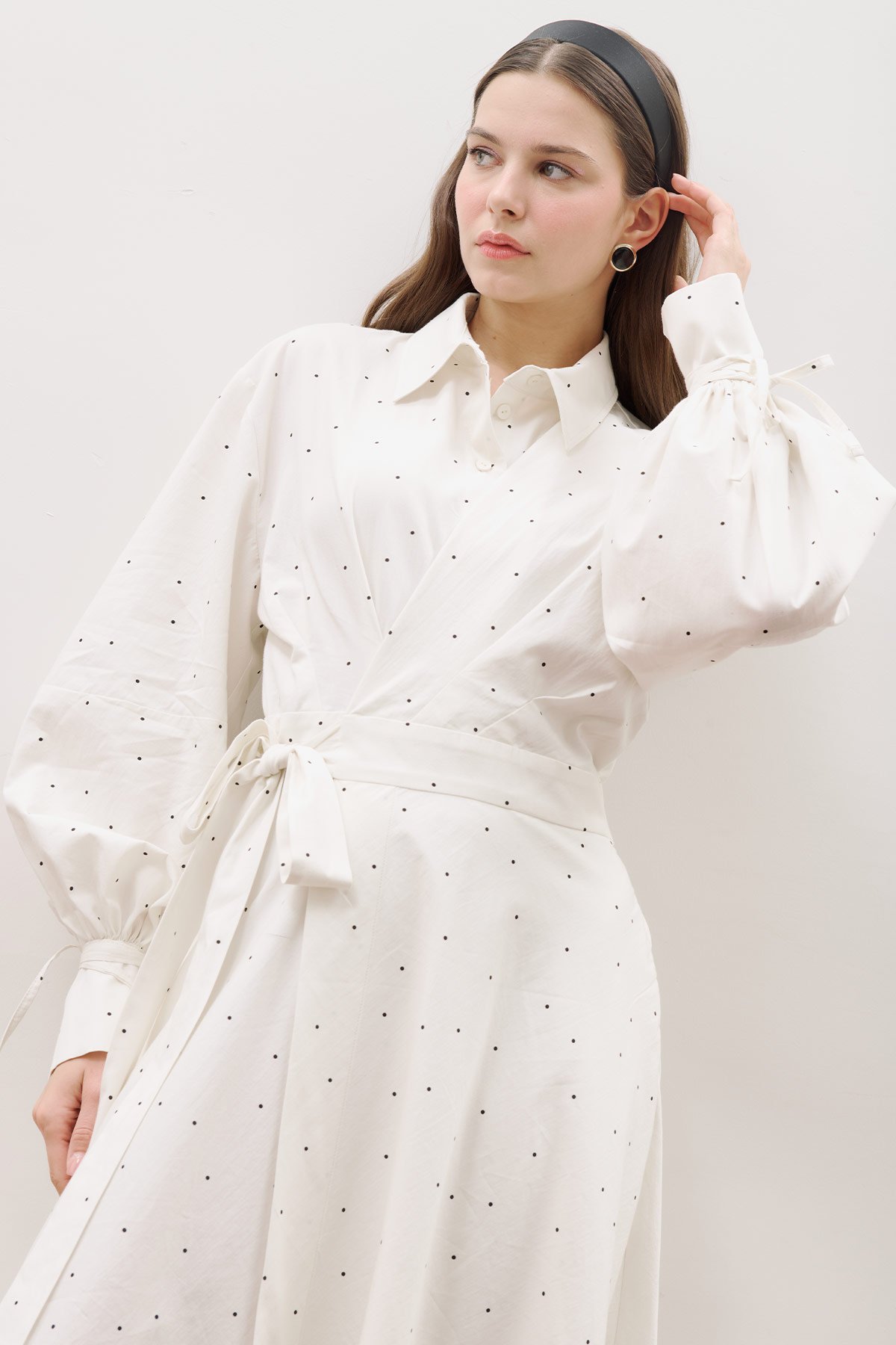 ENYA PLEATED SHIRT DRESS POLKA DOT - 3