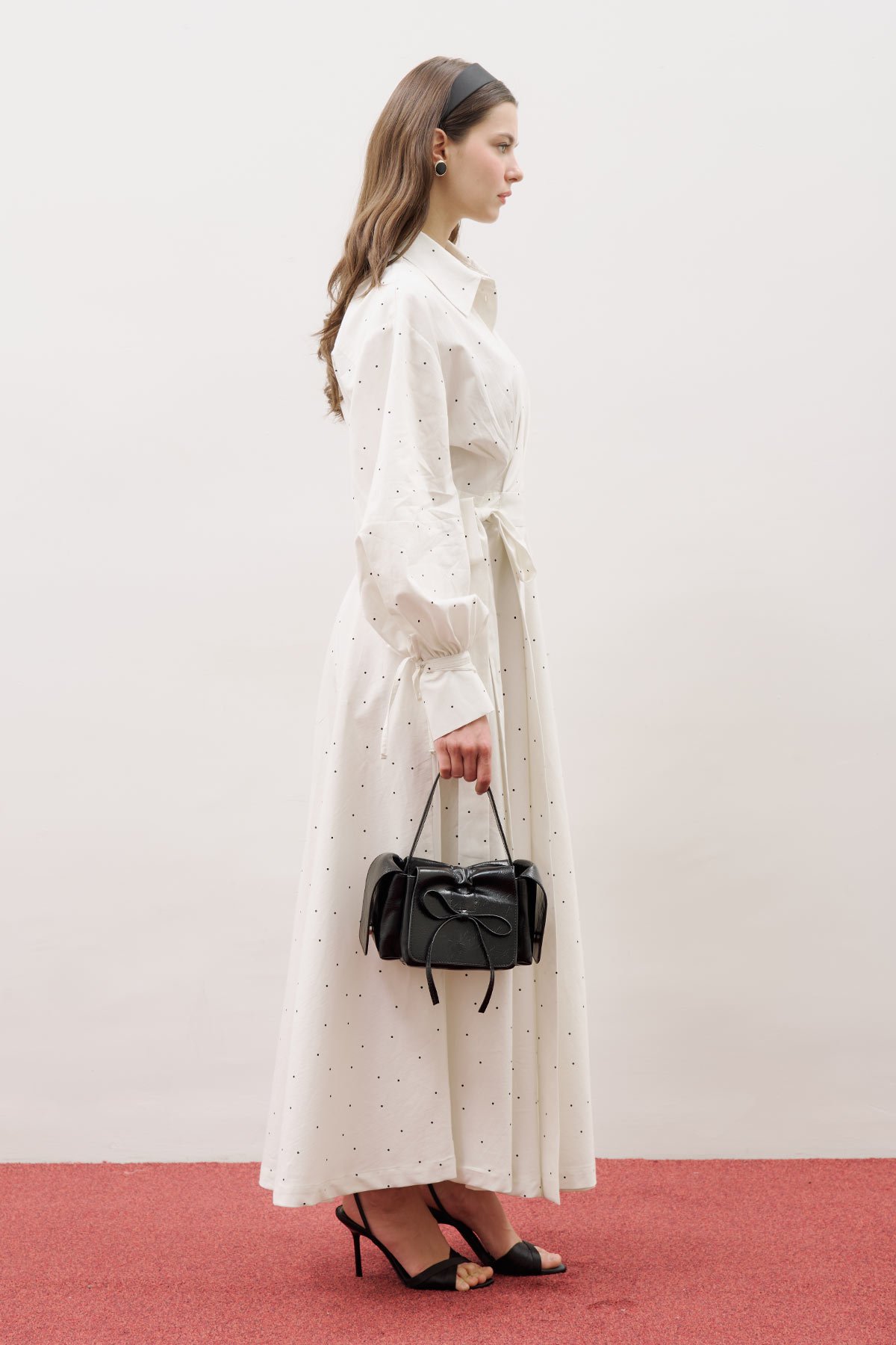 ENYA PLEATED SHIRT DRESS POLKA DOT - 4