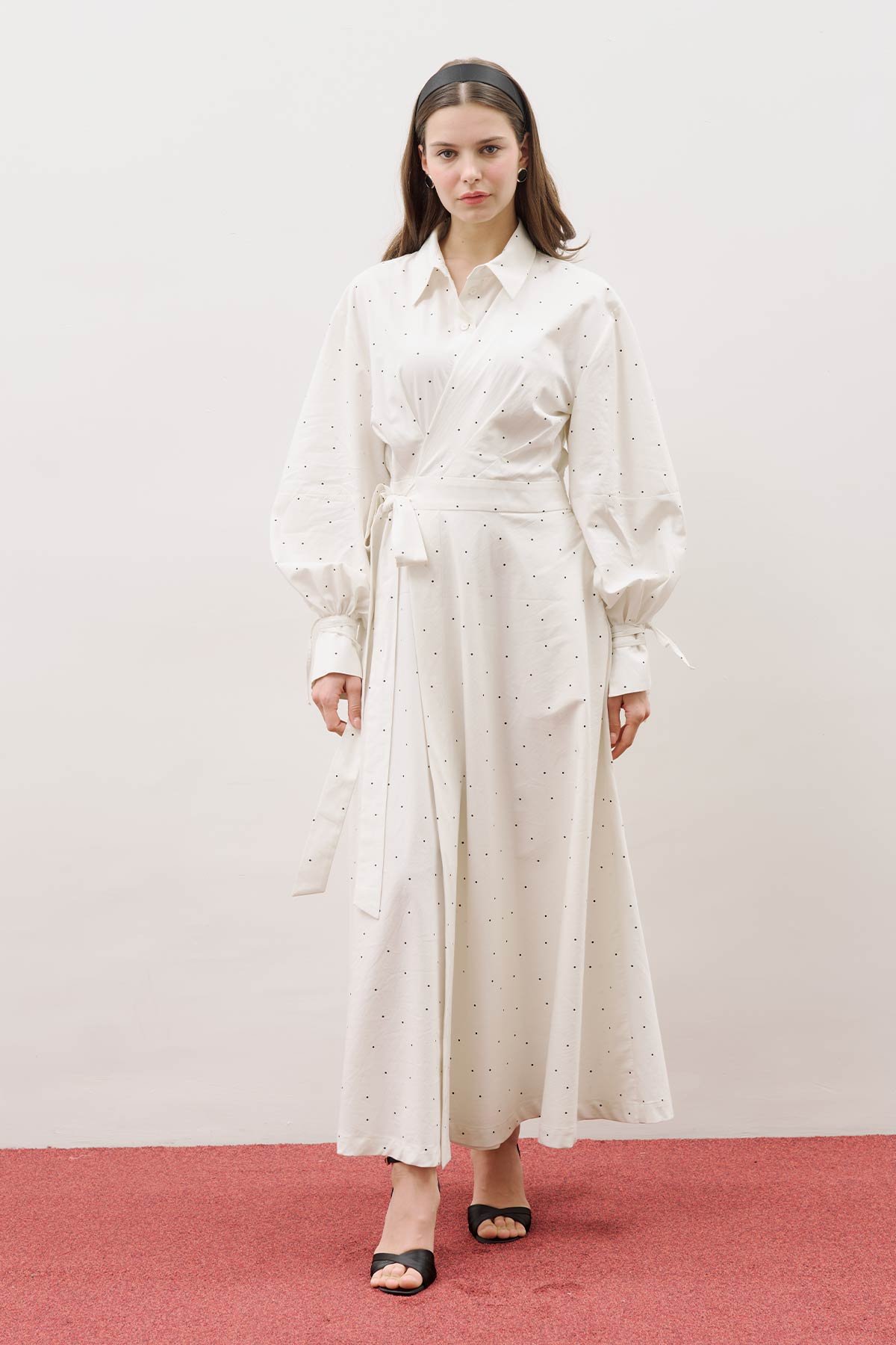 ENYA PLEATED SHIRT DRESS POLKA DOT - 5