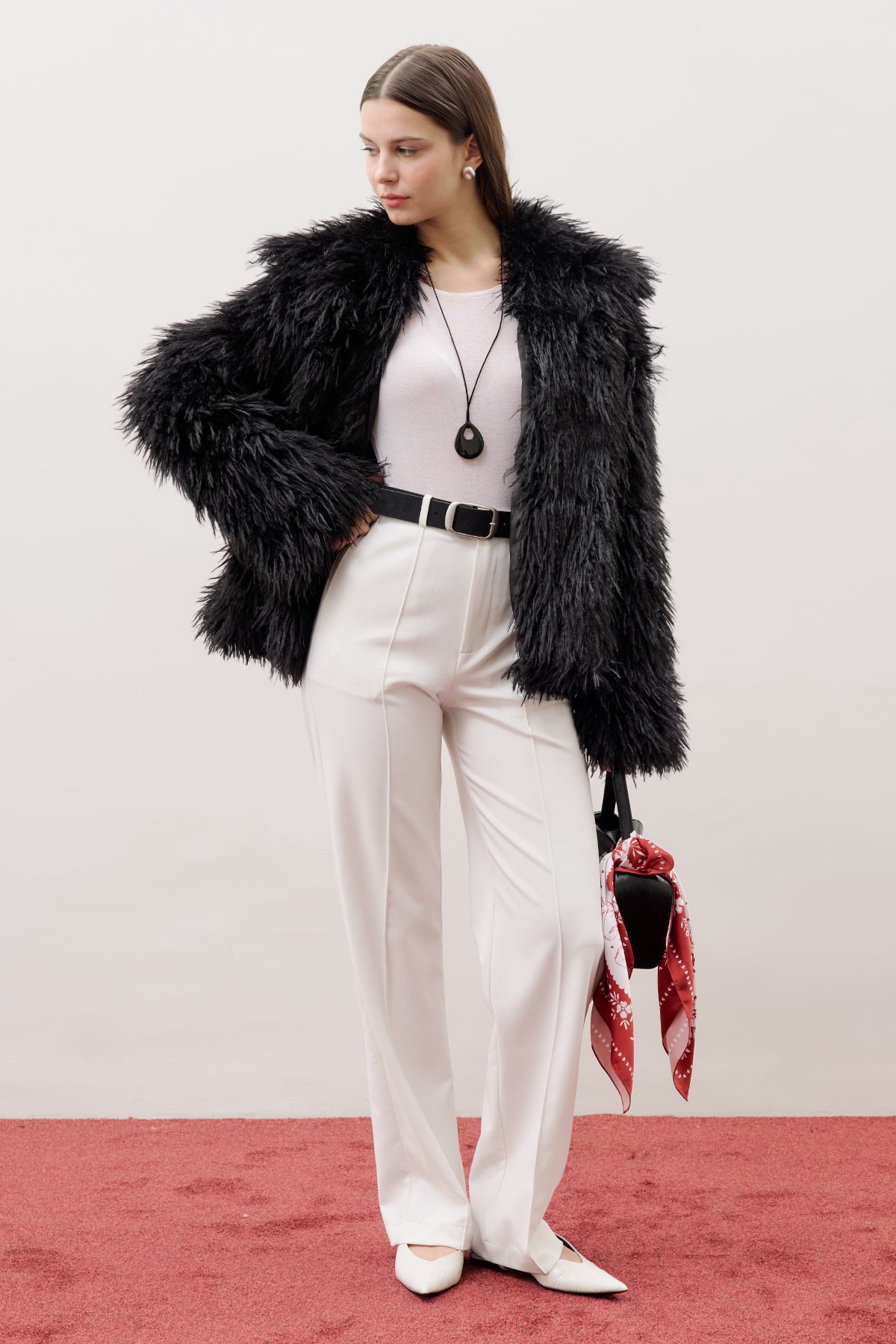 MARA FUR JACKET BLACK - 5