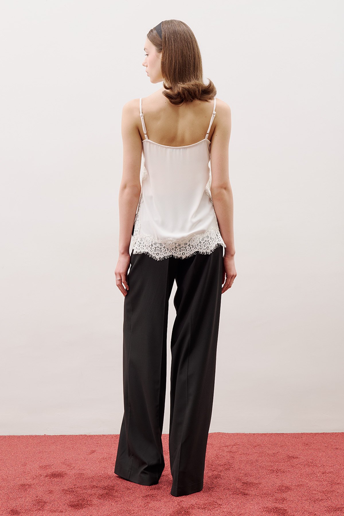 LACE-STRIP STRAP BLOUSE ECRU - 4