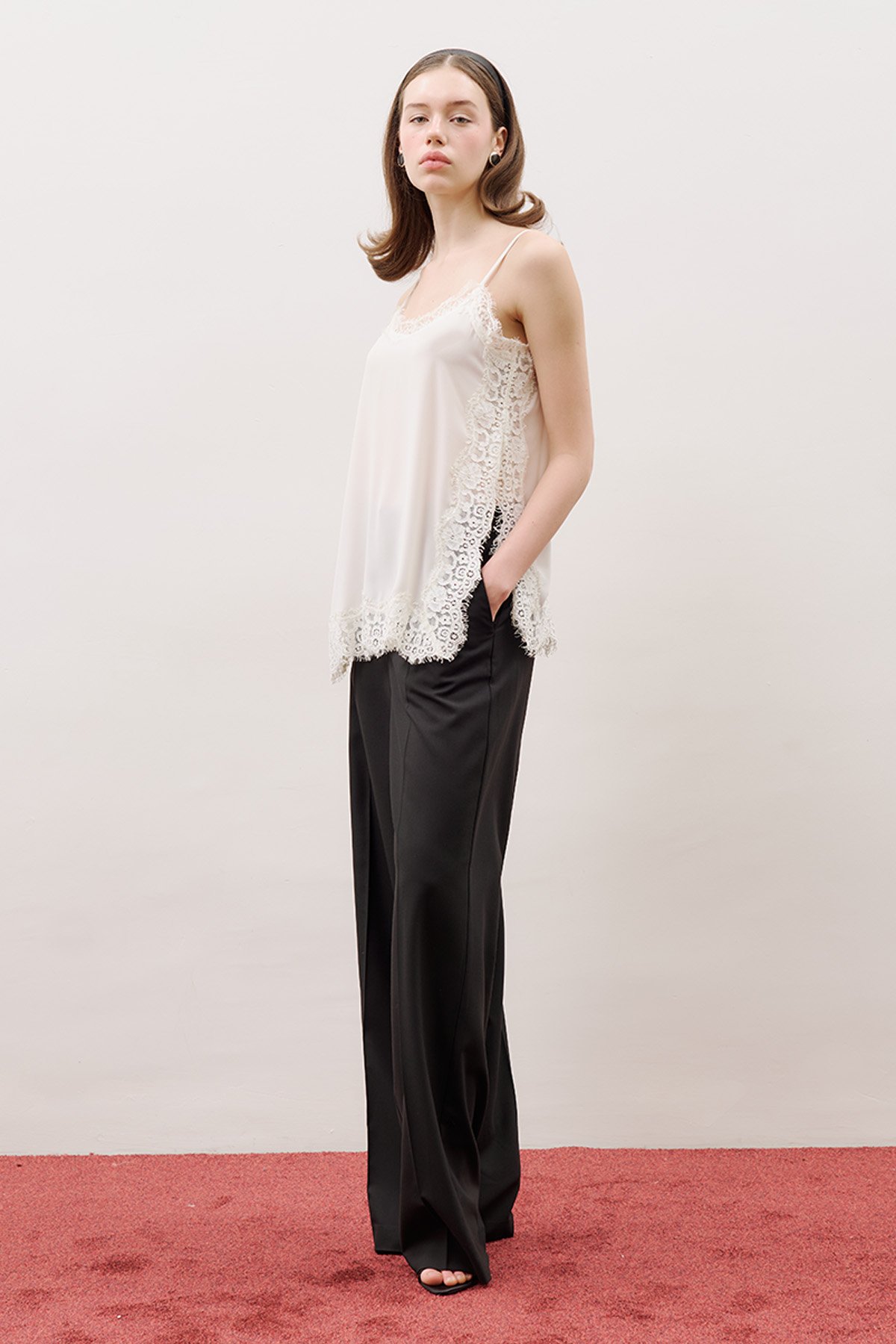 LACE-STRIP STRAP BLOUSE ECRU - 6