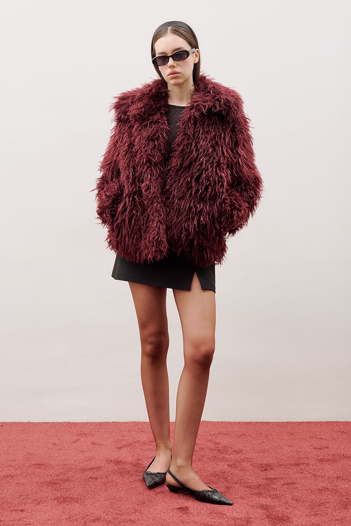 MARA FUR JACKET MAROON - 3