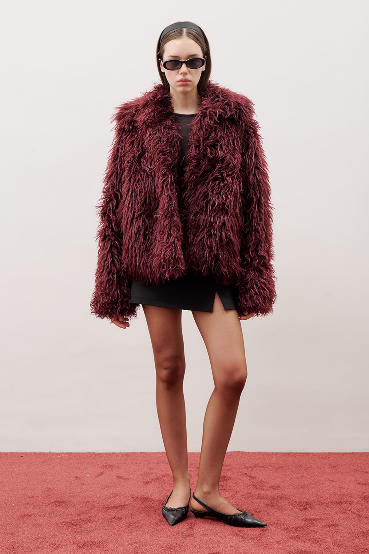 MARA FUR JACKET MAROON - 4