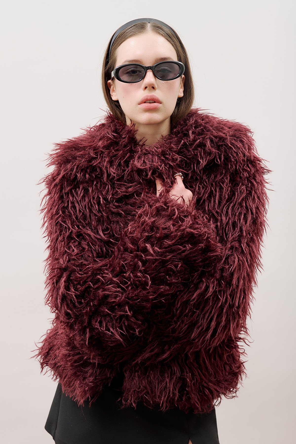 MARA FUR JACKET MAROON - 2
