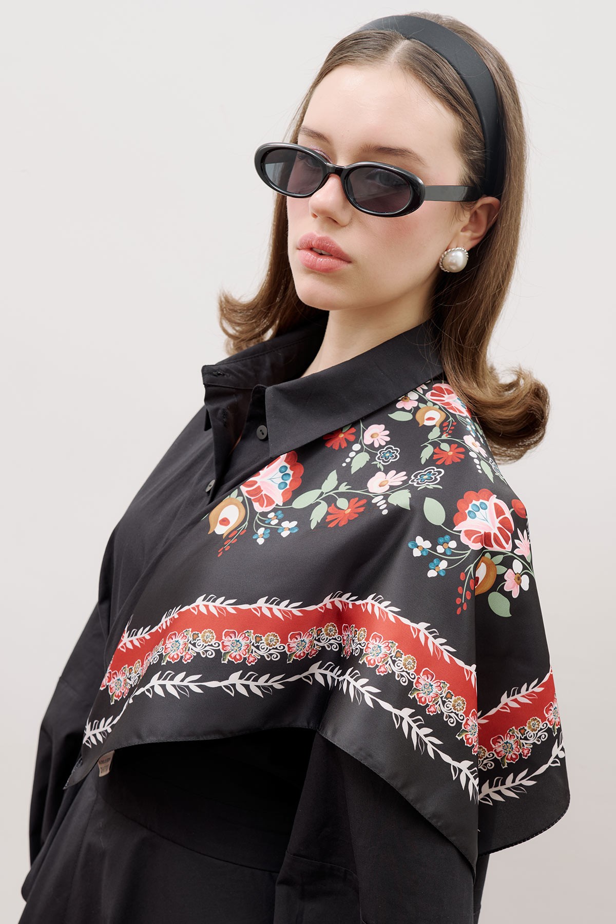 SATEN DESENLİ FULAR LORA