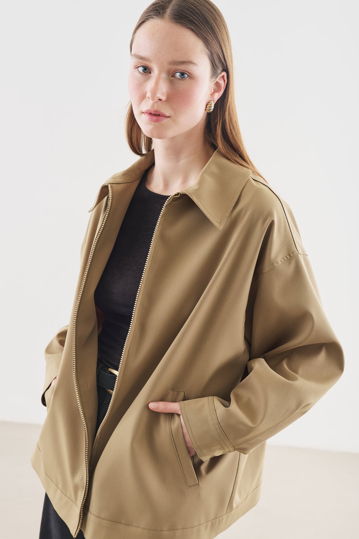 MANŞET DETAYLI CEKET YEŞİL - 4