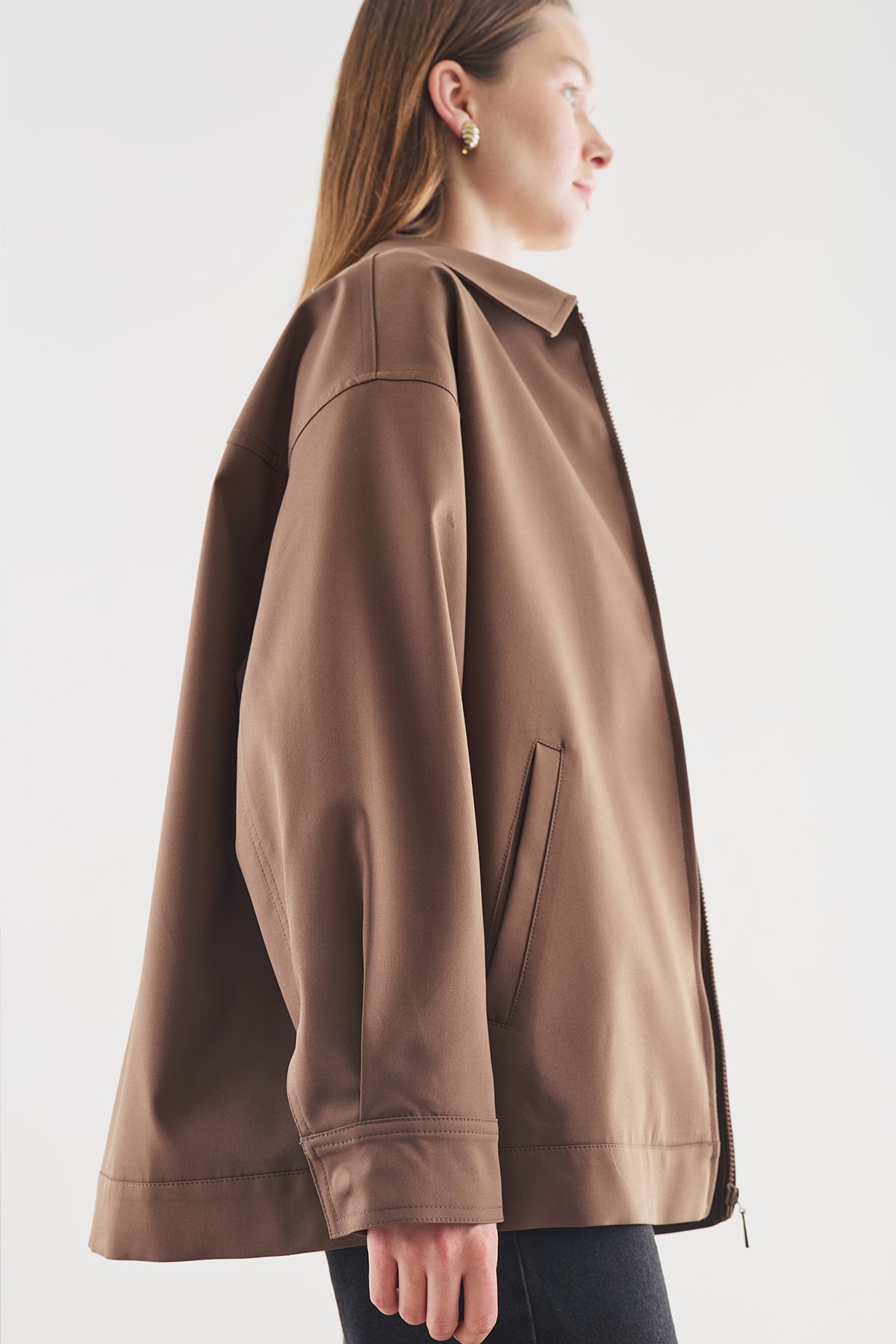 MANŞET DETAYLI CEKET KAHVERENGİ - 3