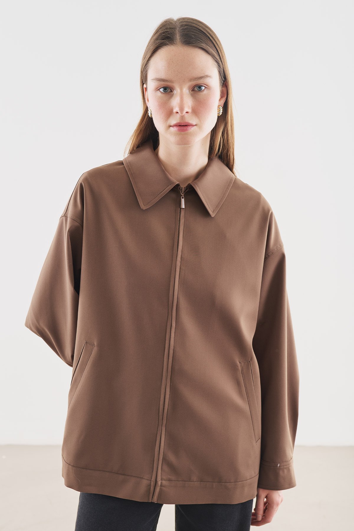 MANŞET DETAYLI CEKET KAHVERENGİ - 4