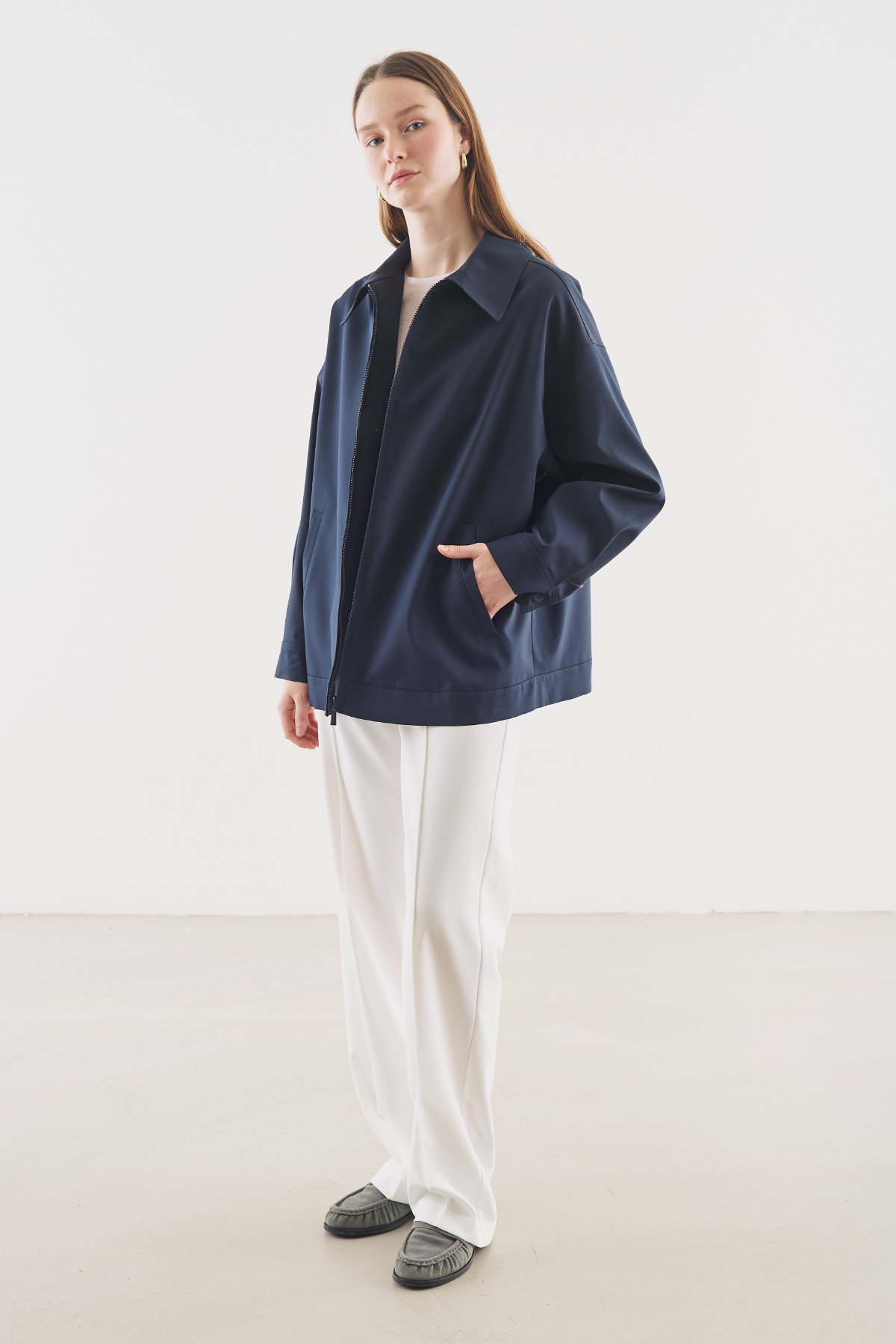 MANŞET DETAYLI CEKET LACİVERT - 3