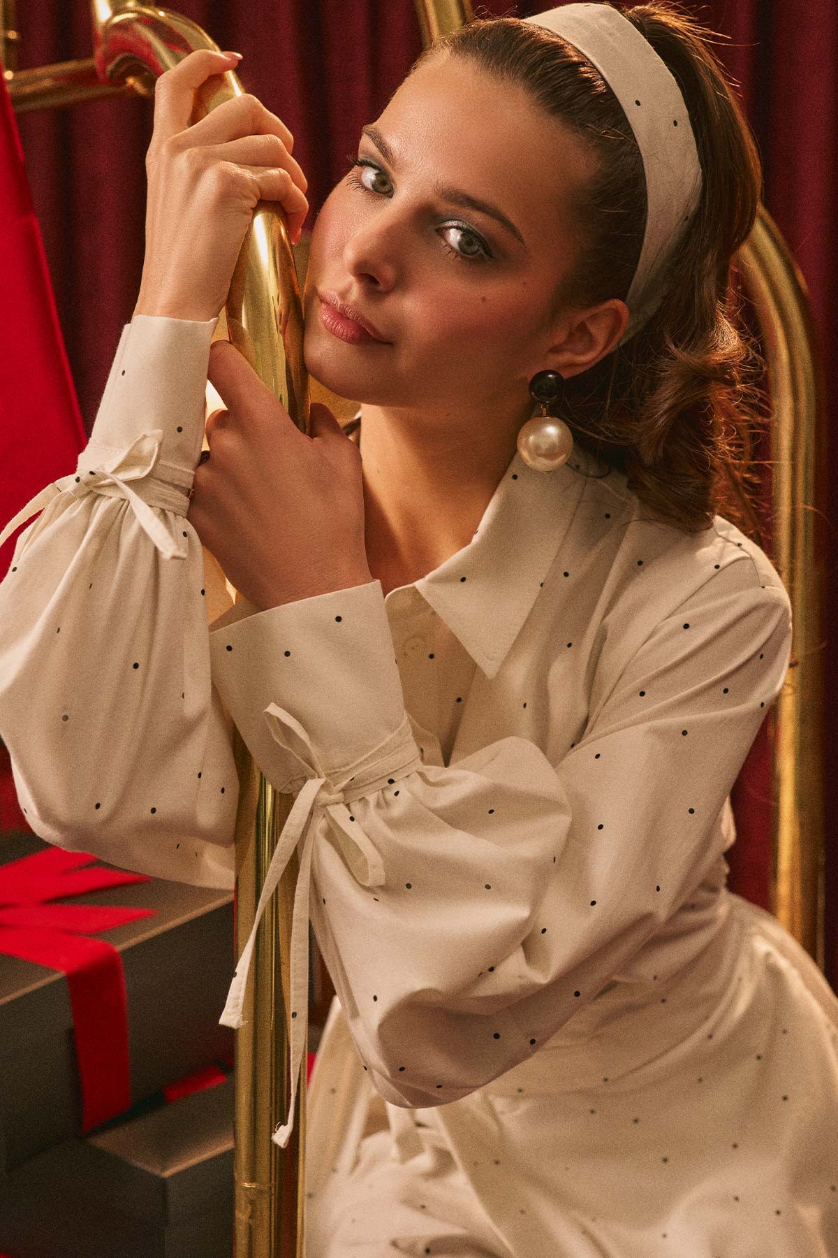 ENYA PLEATED SHIRT DRESS POLKA DOT - 2