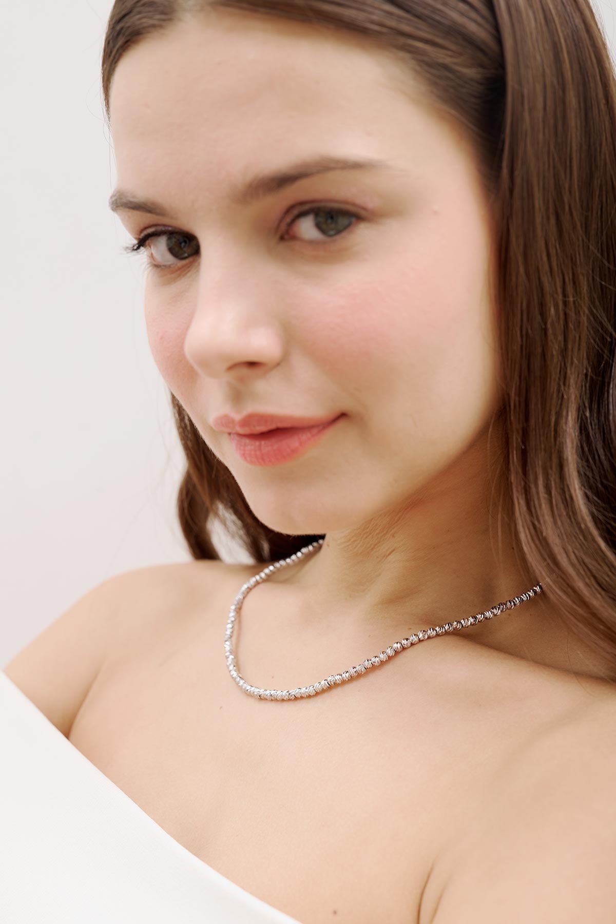 GÜMÜŞ BONCUK KOLYE GÜMÜŞ