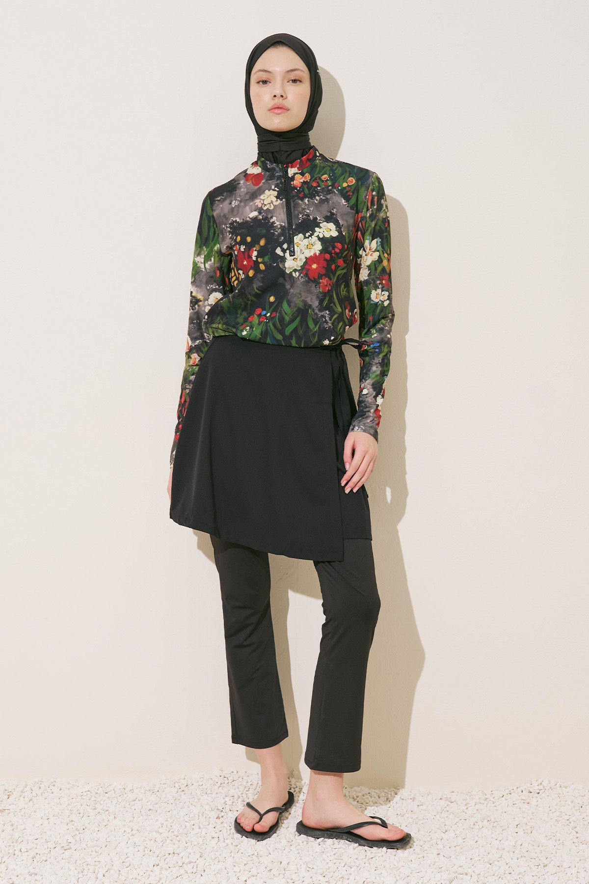 DESENLİ ANVELOP TESETTÜR MAYO DARK GARDEN