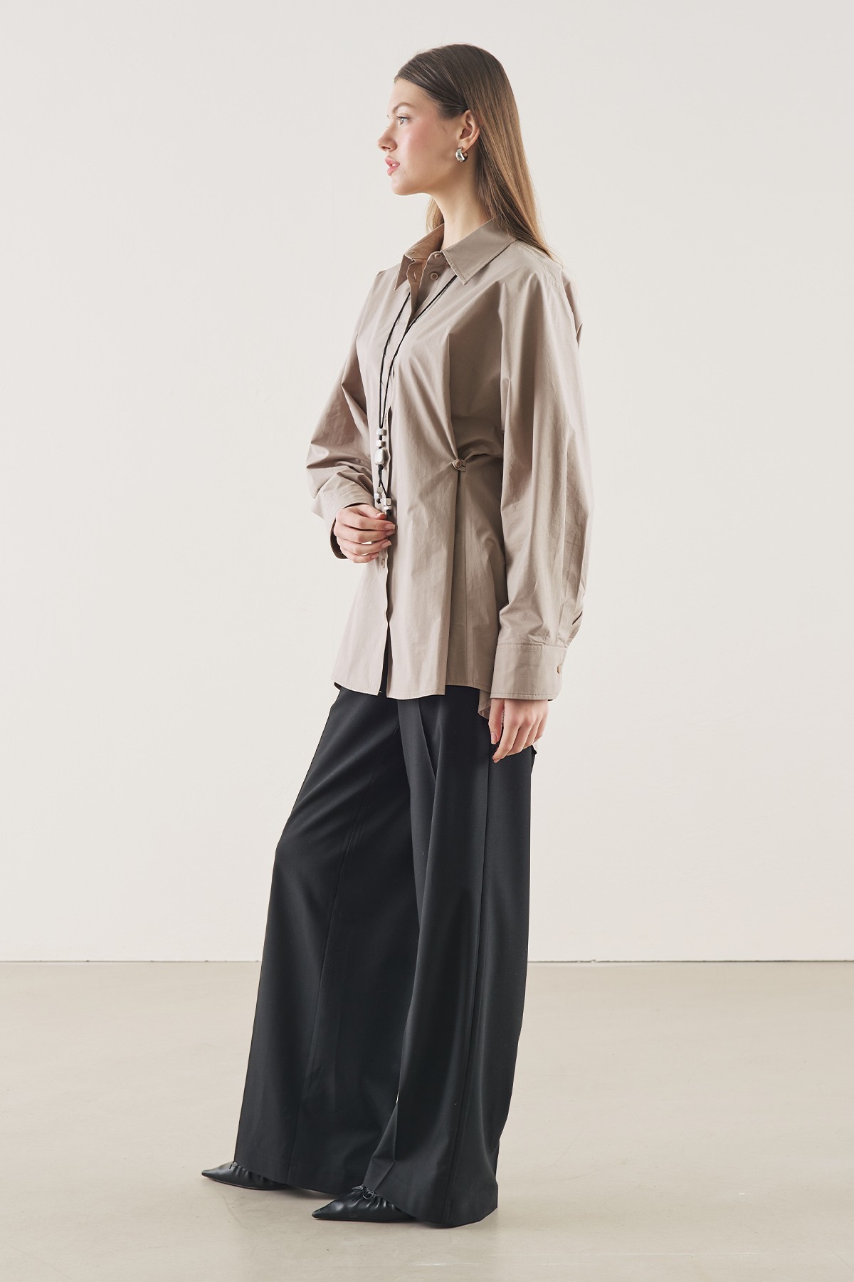 BEL AYARLAMALI GÖMLEK VİZON - 4