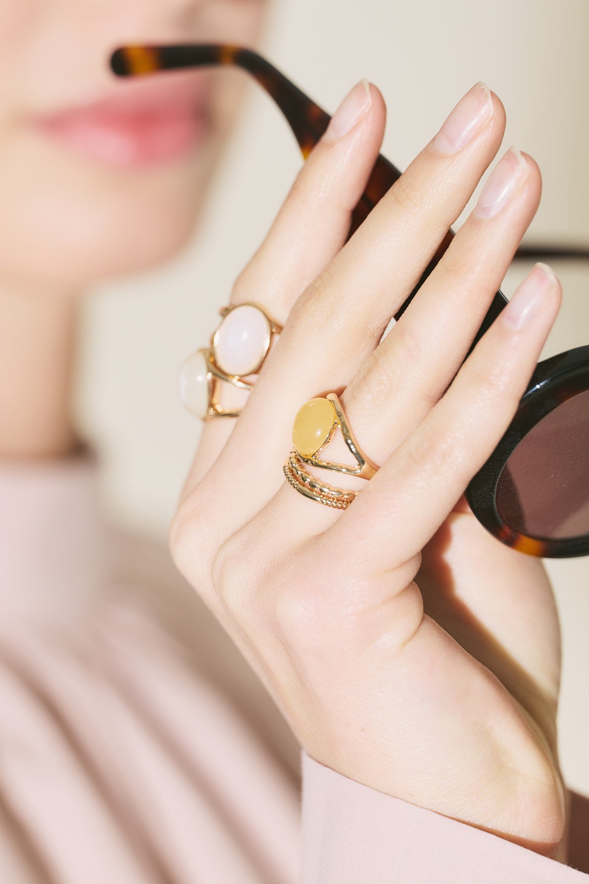 PEAR YÜZÜK SETİ GOLD