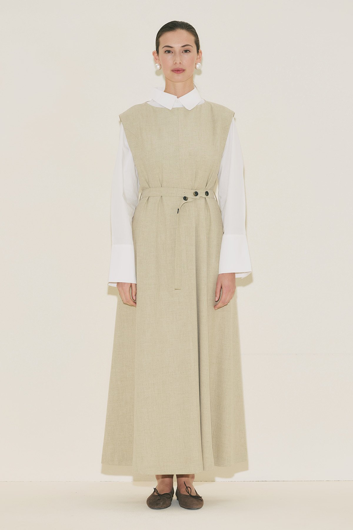 PREMIUM KEMER DETAYLI ELBİSE YEŞİL - 3