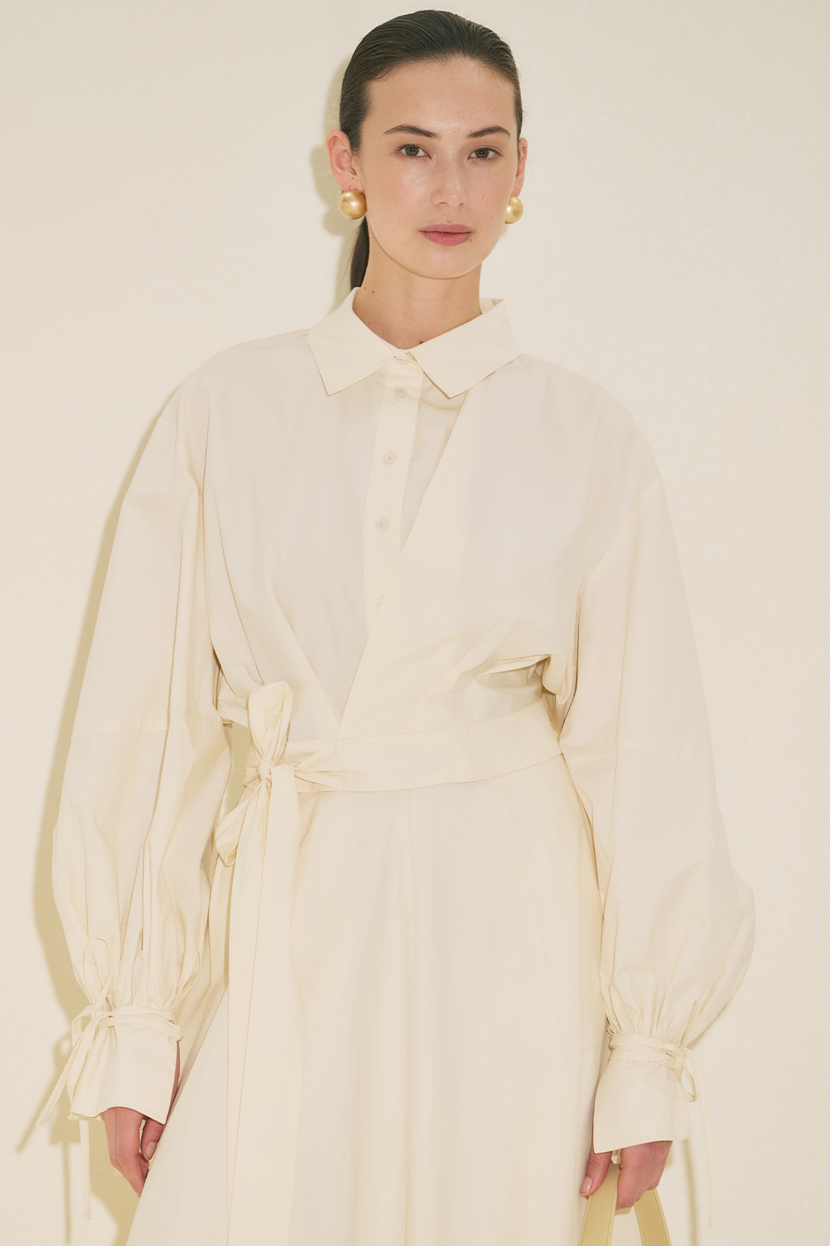 LABECA BAĞLAMALI GÖMLEK VANİLYA