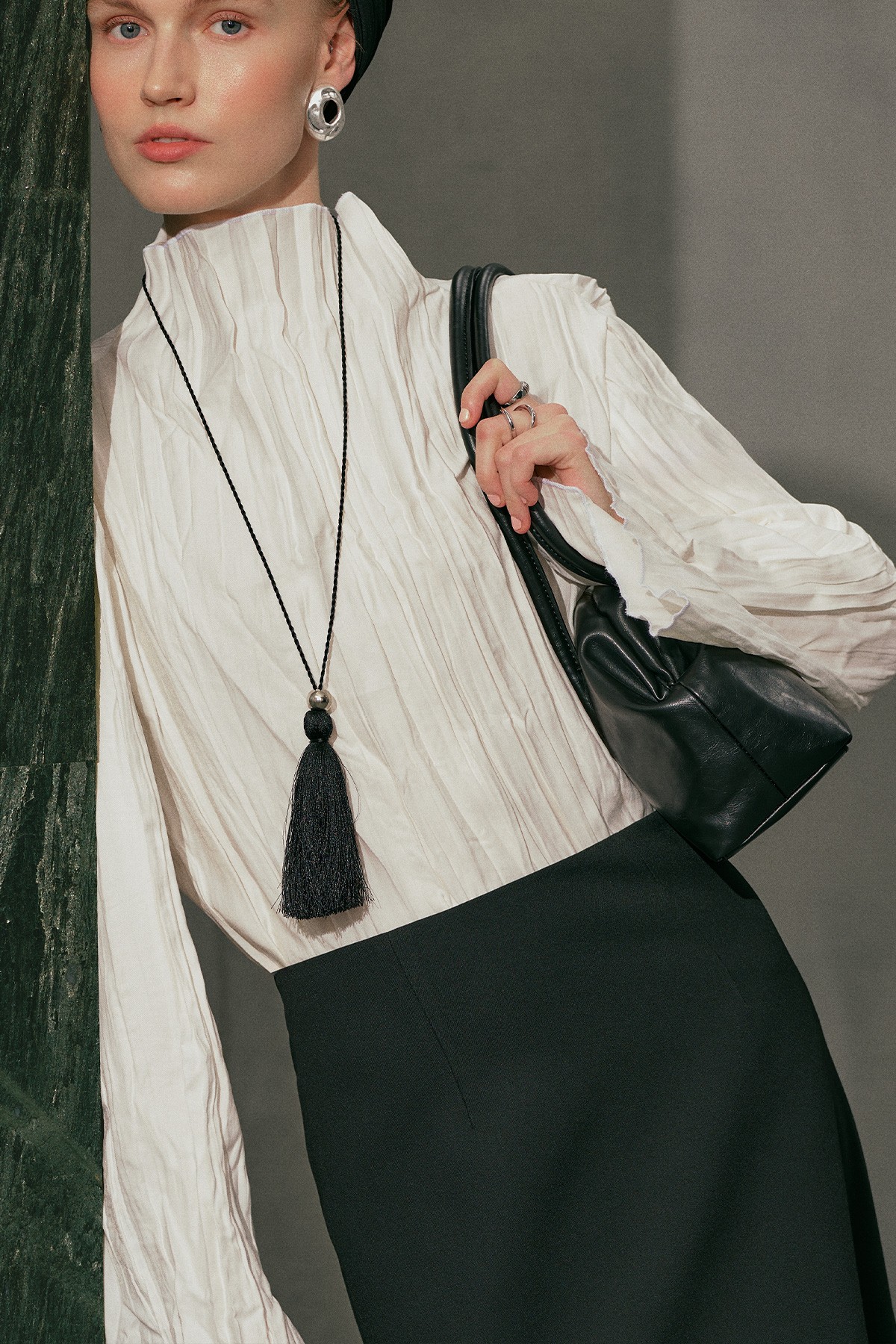 CRUSH KUMAŞLI BLUZ EKRU