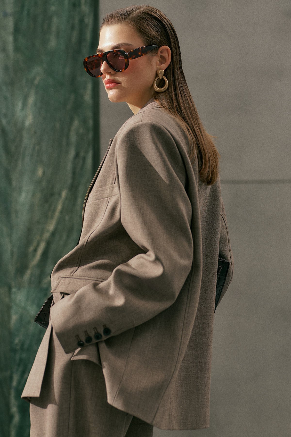 YUI TASARIM BLAZER CEKET VİZON