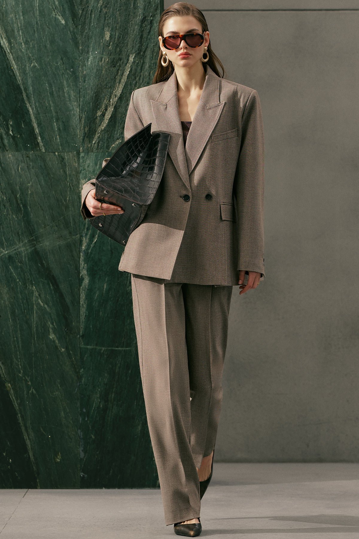 YUI TASARIM PALAZZO PANTOLON VİZON