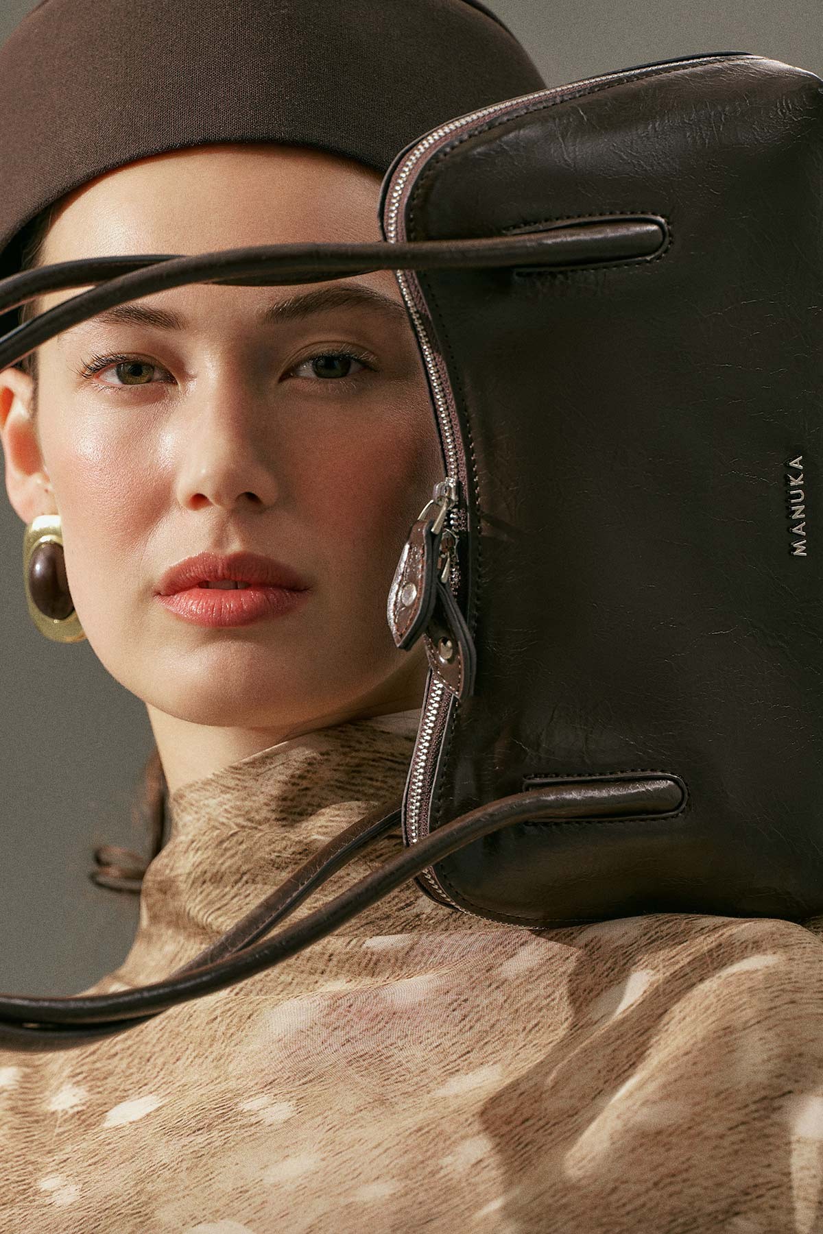 KERA MİNİ ÇANTA KAHVERENGİ