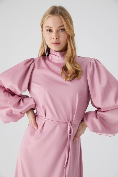 BALON KOL SATEN ABİYE ELBİSE GÜLKURUSU 