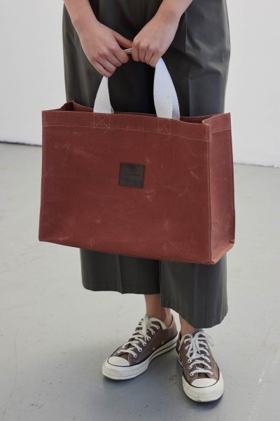 YIKAMA EFEKTLİ LARGE KANVAS ÇANTA TURUNCU 