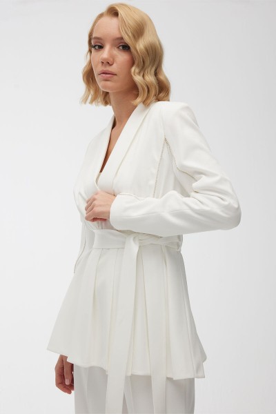 STONE BLAZER JACKET ECRU 