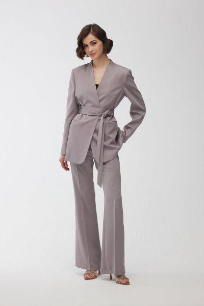 SATEN İSPANYOL PAÇA PANTOLON GRİ 