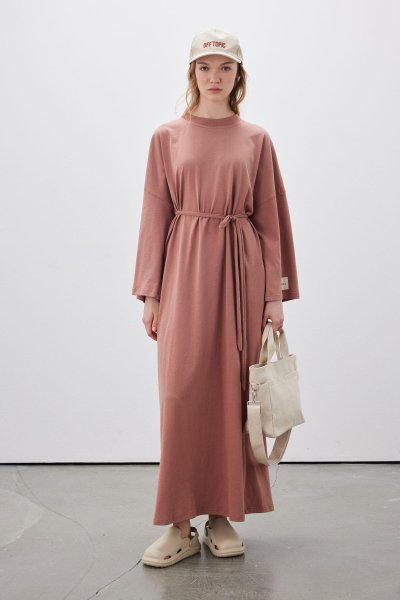 OVERSIZED LONG COMFORTABLE DRESS DRY ROSE 