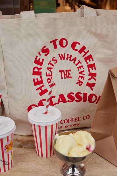 BASKILI KÖRÜKLÜ BEZ ÇANTA CHEEKY 