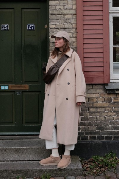 DANISH CACHET DOUBLE BREAKED COAT CAMEL HAIR 