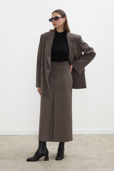 PREMIUM PİLE DETAYLI KALEM ETEK VİZON 