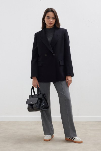 KRUVAZE KLASİK BLAZER CEKET SİYAH 
