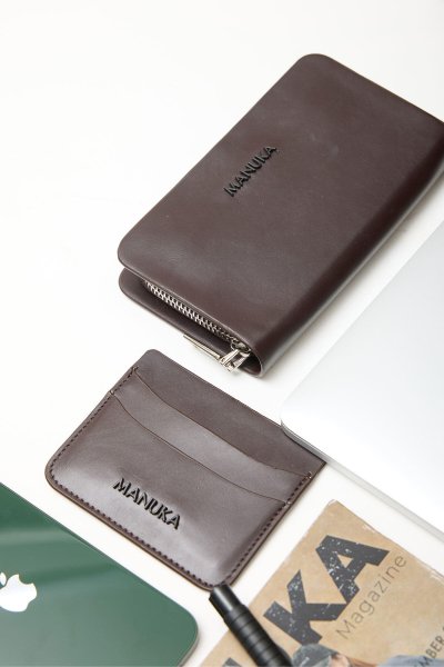 LOGO CARD HOLDER BITTER BROWN 