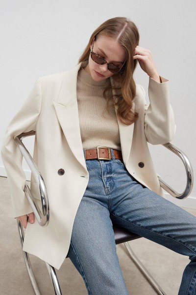 KRUVAZE KLASİK BLAZER CEKET BEJ 