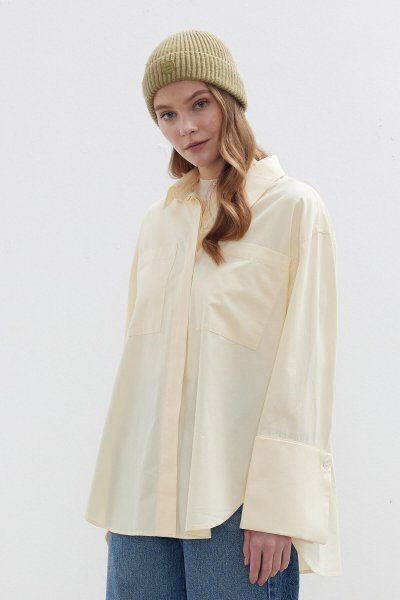 GENİŞ MANŞETLİ GÖMLEK VANİLYA 
