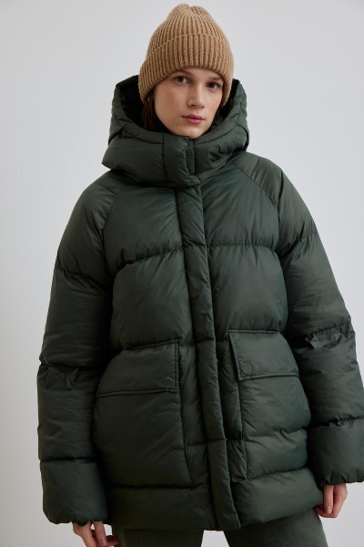 OVERSIZE CEPLİ ŞİŞME MONT YEŞİL 