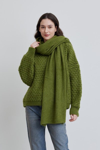 COZY SOFT TEXTURED SCARF GREEN 
