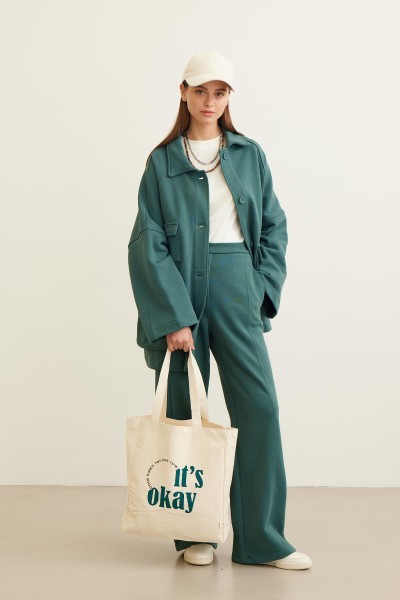 BASKILI KÖRÜKLÜ BEZ ÇANTA IT IS OK 