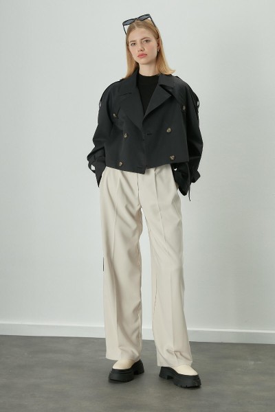 DONA PİLELİ PALAZZO PANTOLON AÇIK BEJ 