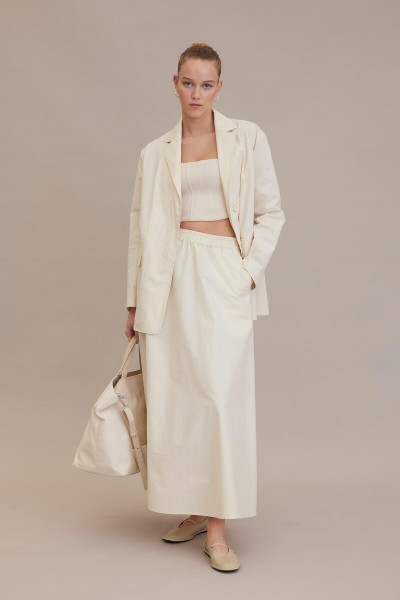 LOOSE CUT FLASHED SKIRT VANILLA 