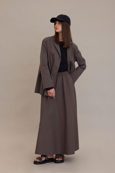 LOOSE CUT FLASHED SKIRT MINK 