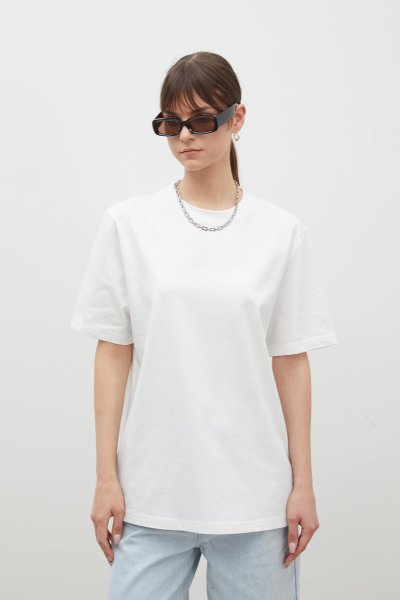 SHORT SLEEVE FIT COTTON TSHIRT ECRU 