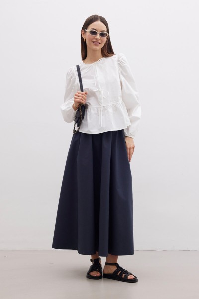 BAĞLAMALI PREMIUM BLUZ EKRU