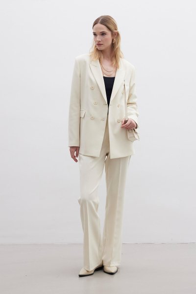 FLARE KESİM FİT PANTOLON BEJ 