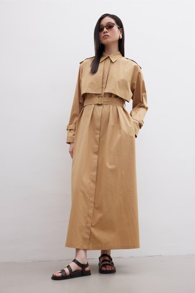 TRENCH DRESS CAMEL 