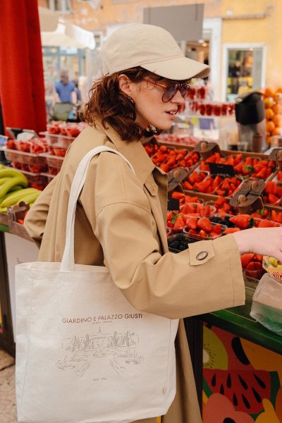 BASKILI KÖRÜKLÜ BEZ ÇANTA GARDEN 